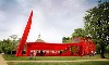Jean Nouvel’s 2010 Bright Red Geometric Serpentine Gallery Pavilion, Photograph: Ateliers Jean Nouvel