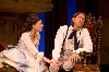 Charles Marlow (Jon Patrick Walker) is uncomfortable during his first meeting with Miss Hardcastle (Mia Barron).