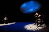 Apollo (Pete Simpson) left argues with Thanatos (Aaron Mattocks).