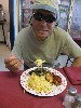 Pancho digs in. 