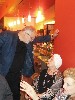 Playwright Bill Finn schmoozing. 