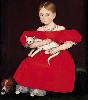Girl in Red Dress with Cat and Dog, Ammi Phillips (1788-1865) Amenia, NY