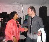  Cedric and Terri interact after a steamy set in the Jazz Tent. 