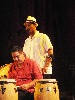 Santos and fellow percussionist Edwin Bonilla.