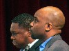 Alto player Jaleel Shaw, foreground, and Freddie Hendrix.