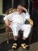 Schuller on the porch at Tanglewood.