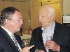 MFA director Malcolm Rogers with the artist and Museum School alumnus Ellsworth Kelly. 