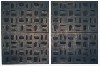  Black #8, 2011, milk paint, wax on gouged panel, 48 x 38" by John Eric Byers