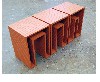 JEB JONES, Orange Open Form Tables, 2011, hand-tooled American hardwood, VOC-free paint, 20 x 14 x 14”