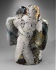 Musselshell Vessel, Rudy Autio (1926–2007), American, 1987, Hand built and incised stoneware decorated with engobes and glazes, Lent by The Daphne Farago Collection
