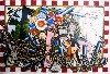 The whimsical painting Thoughts on an Artist&rsquo;s Model by Norm Thomas conflates pop culture and cubism.