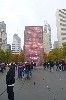 Interactive Crown Fountain aka Image Cube From a Distance by Spanish Artist Jaume Plensa, Photo by M. Favermann, all rights reserved, 2011