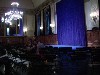 A small stage used at pre performance talks.