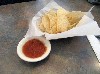 The complimentary chips and dip.