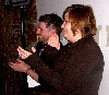 Markonish replaced curator Nato Thompson seen here with Liz Thomas co-curator of The Believers at Mass MoCA.