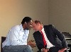 John Douglas Thompson and Jon Troy share a thought. 