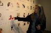 Carole discussing her paintings.