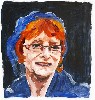First a Facebook photo of Astrid A. Hiemer, now a painting by Carole Freeman.