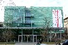 New Front Façade on right of Gardner Museum Entrance dedicated to changing exhibitions of contemporary art. Inaugurating the space is Italian artist Stefano Arienti who has made a 16x34&rsquo; banner of the silhouette of a bright red Ailanthus tree on a white ground. 
Photo: M. Favermann