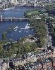 Aerial View of Hatch Shell on The Esplanade by Peter Vanderwarker