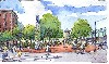 New Access to Esplanade at Charlesgate, at the foot of Charles Street and Cambridge Street, Rendering by Frank Costantino, 2011.