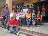 Another group photo. Festival organizer, Ng Bee, in red/white polo shirt, wearing glasses.