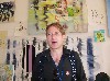Mitchell Wiebe has a two walled,  peek through installation of paintings. 