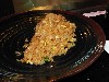 Serving the fried rice.