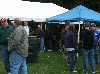Judges certified by the KCBS and the NEBS socialize before getting down to business.