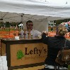 Before the swarms, we got in to photo the booths.
Lefty is a Greenfield Brewer.