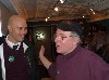 Steve Lawson in the Images lobby talks with filmmaker Joshua Benson.