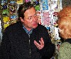 Making an intense point in a discussion of arts and politics.