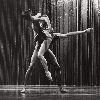 The beaded curtain behind the dancers in the Bartok piece was designed by David Salle.