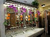 Washroom with orchids