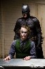 Batman appears to have the upper hand on the Joker (Heath Ledger.