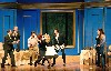 (L to R) Jason Hardy as Dr. Bartolo, Jason Ferrante as Don Basilio, Liam Bonner as Count Almaviva, Fenlon Lamb as Marcellina, Suzanne Ramo as Susanna, Ryan McKinny as Figaro, Tamara Wilson as Countess Almaviva in Berkshire Opera&rsquo;s Marriage of Figaro. Nick Atlas Photo.

