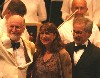 Steven Spielberg and Karen Allen joined John Williams on stage during Tanglewood Film Night. BSO photo.