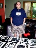 Andy at home with his work. Giuliano photos.