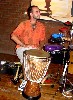 Josh taking a solo on drums.