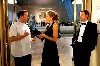 Frank coaches Bertrand during a meeting with Gwen during her opening of a show at the Met.