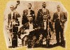 Buddy Bolden, back row with cornet, and his band in 1905 never recorded.