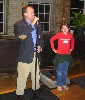 While his daughter listened attentively Jonathan Secor addressed the artists.
