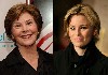 Elizabeth Banks was barely visible as Laura Bush.