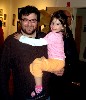 The painter David Lane with his daughter.