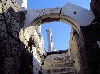 Stairway leading from basement to courtyard