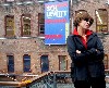Mrs LeWitt in front of the building dedicated to her husband&rsquo;s wall drawings.