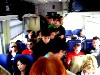 There was constant movement in the aisle.