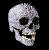 The diamond and gem encrusted skull by Damien Hirst is a signifier of the decadence and excess of the current art market.