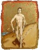 Secular Icons "Wounded Lover," 1992, evokes Saint Sebastian.