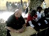 Don Goldman chats with students.